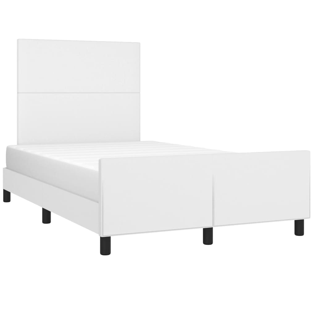 Okvir za krevet s uzglavljem bijeli 120x200 cm od umjetne kože