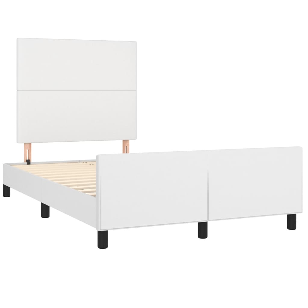 Okvir za krevet s uzglavljem bijeli 120x200 cm od umjetne kože