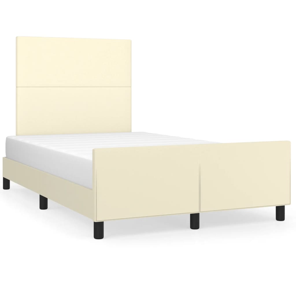 Okvir za krevet s uzglavljem krem 120x200 cm od umjetne kože