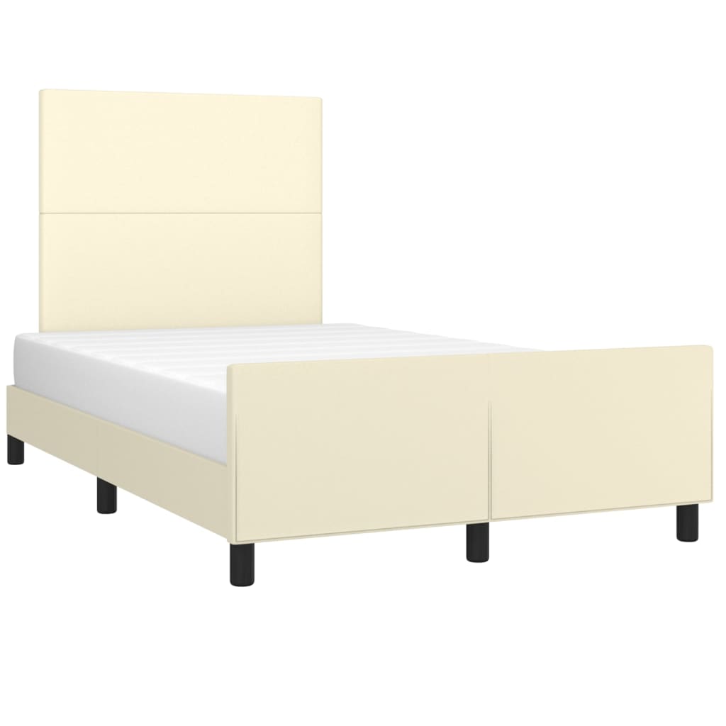 Okvir za krevet s uzglavljem krem 120x200 cm od umjetne kože