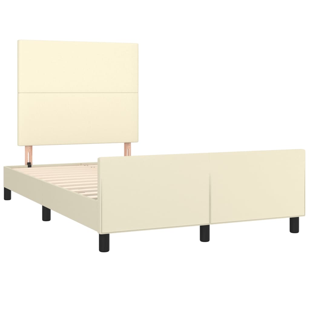 Okvir za krevet s uzglavljem krem 120x200 cm od umjetne kože
