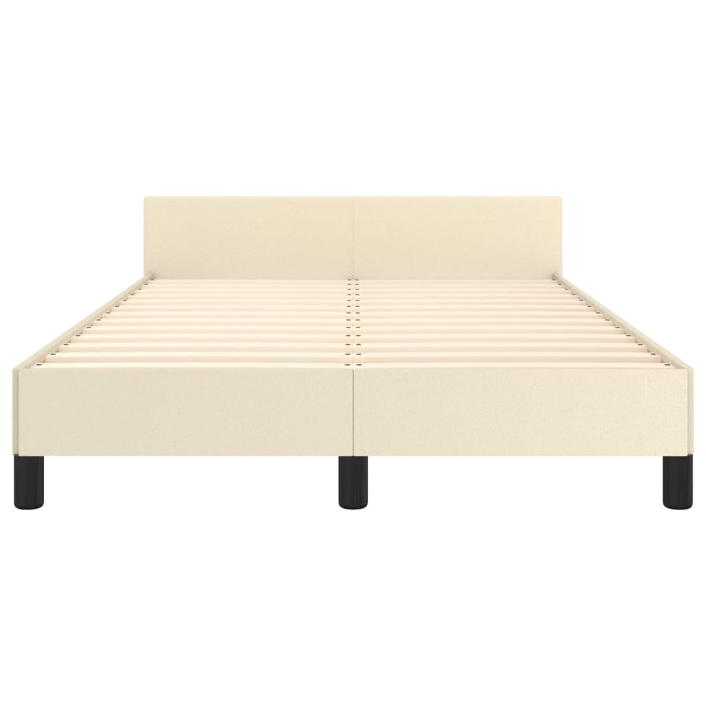 Okvir za krevet s uzglavljem krem 120x200 cm od umjetne kože