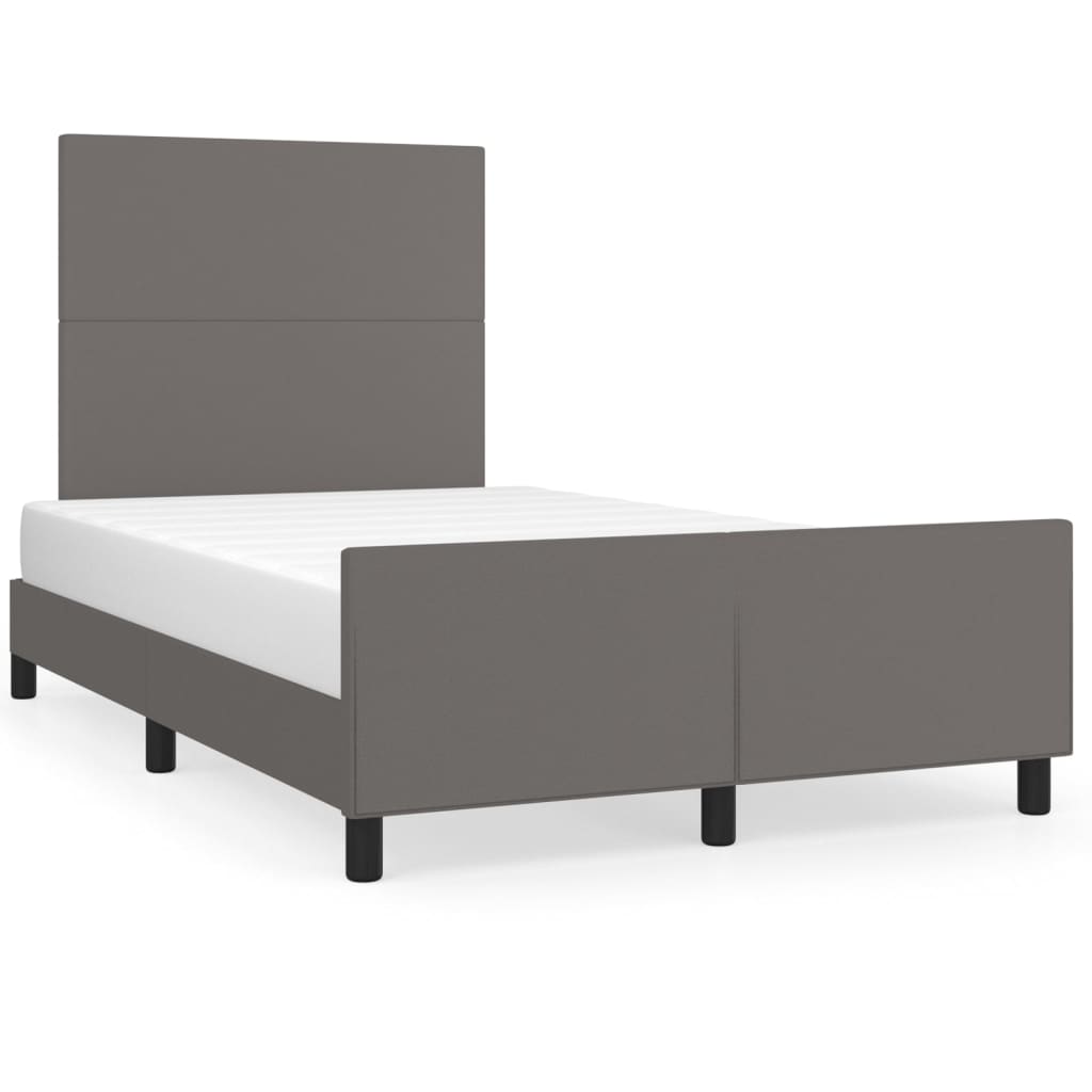 Okvir za krevet s uzglavljem sivi 120x200 cm od umjetne kože