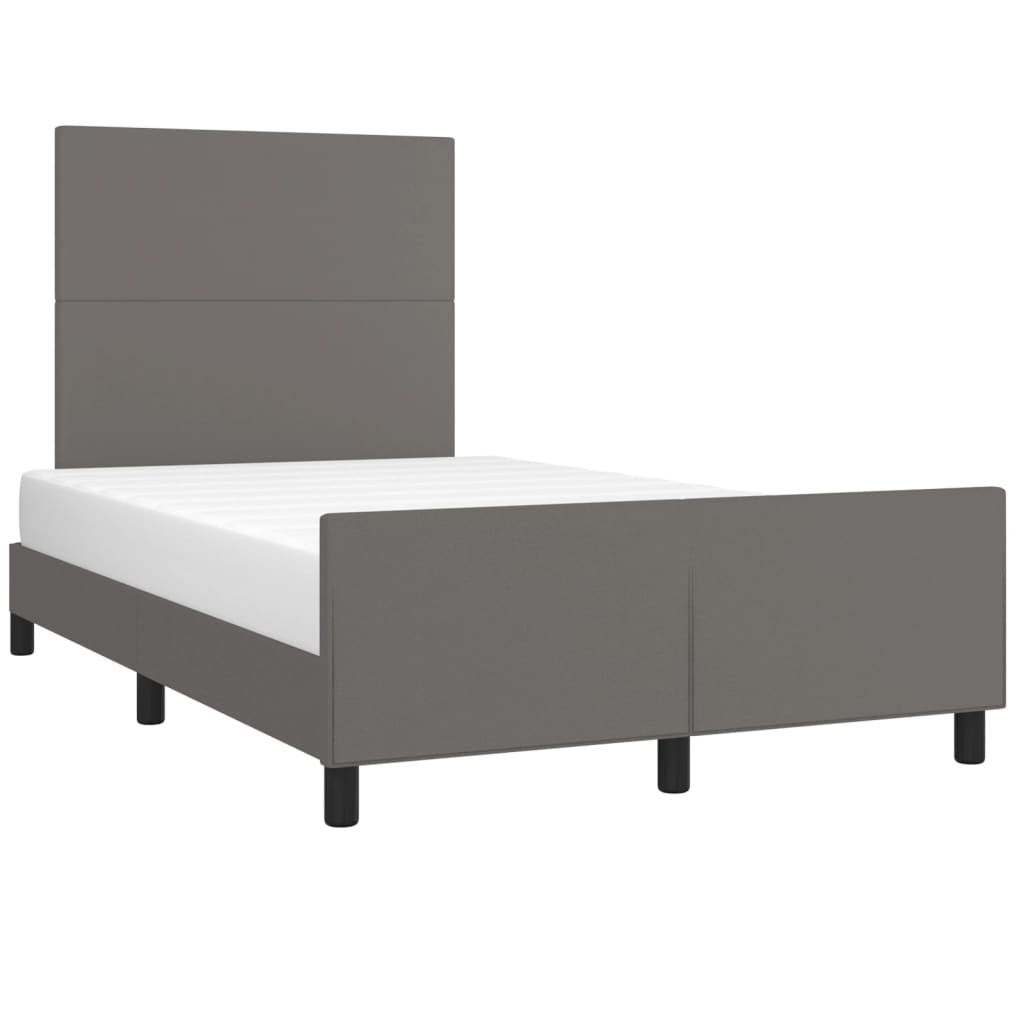Okvir za krevet s uzglavljem sivi 120x200 cm od umjetne kože