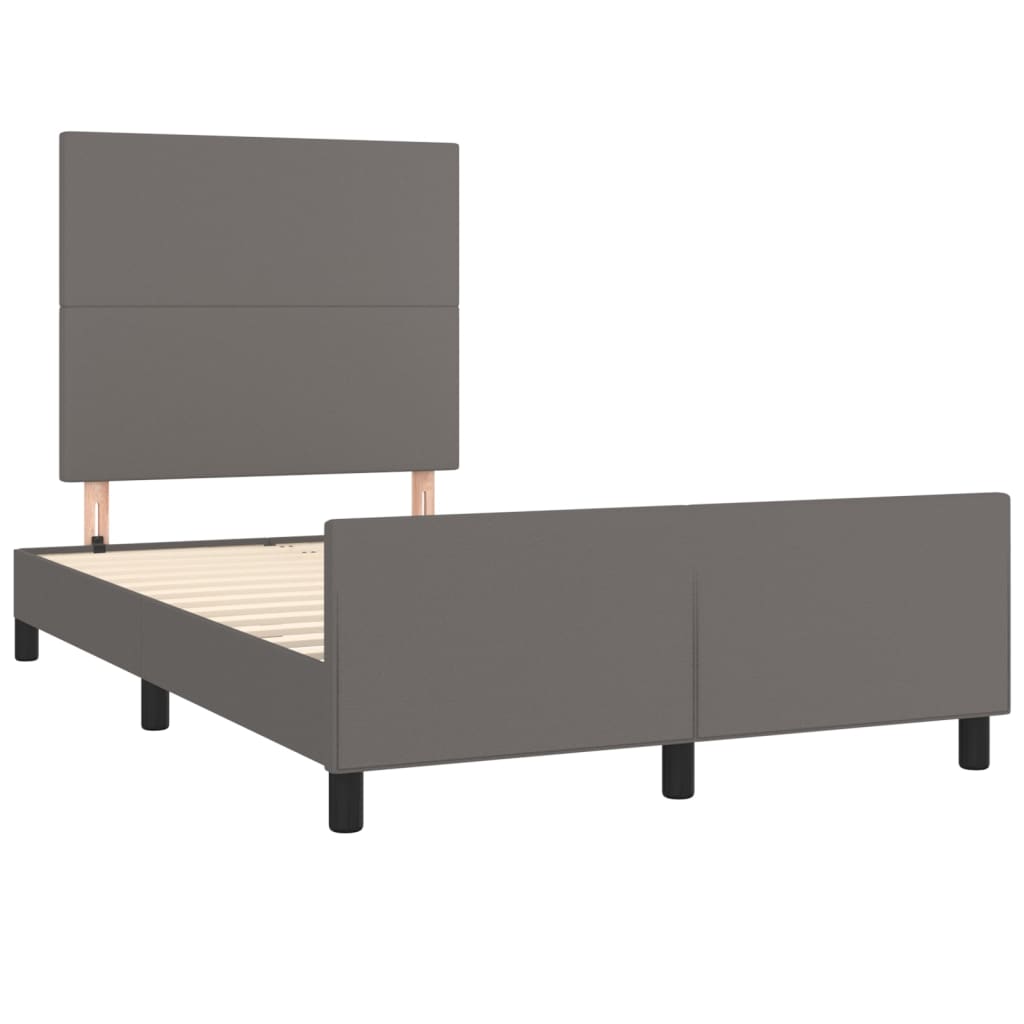 Okvir za krevet s uzglavljem sivi 120x200 cm od umjetne kože