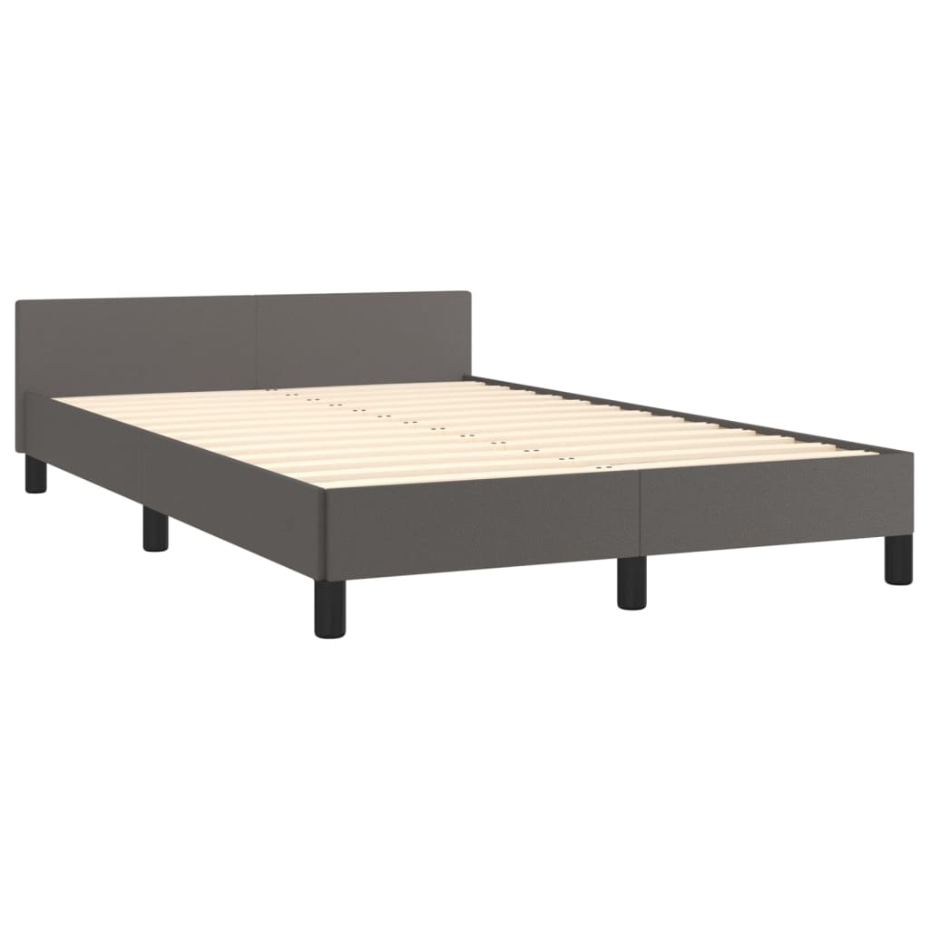 Okvir za krevet s uzglavljem sivi 120x200 cm od umjetne kože