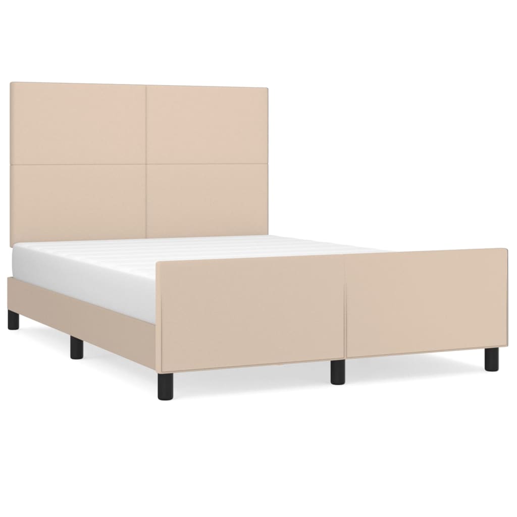 Okvir za krevet s uzglavljem cappuccino 140x190 cm umjetna koža