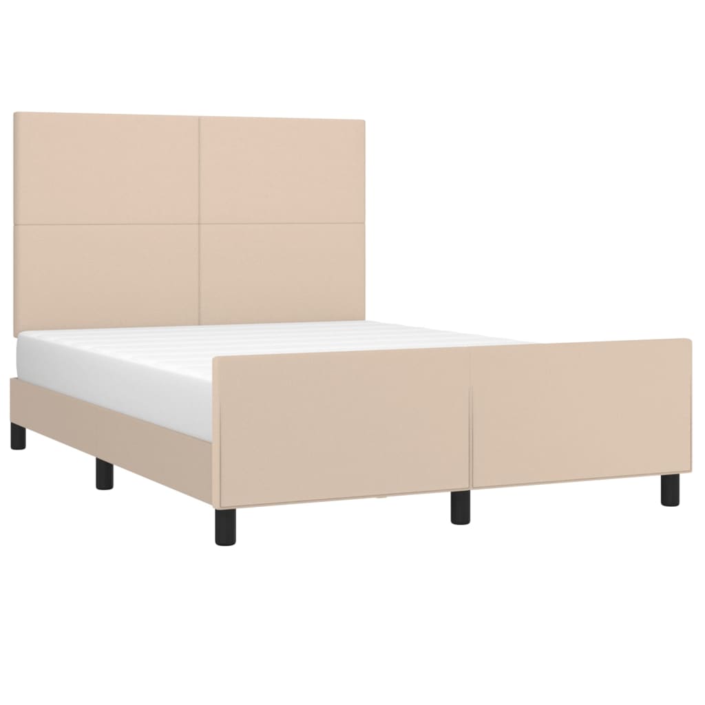 Okvir za krevet s uzglavljem cappuccino 140x190 cm umjetna koža