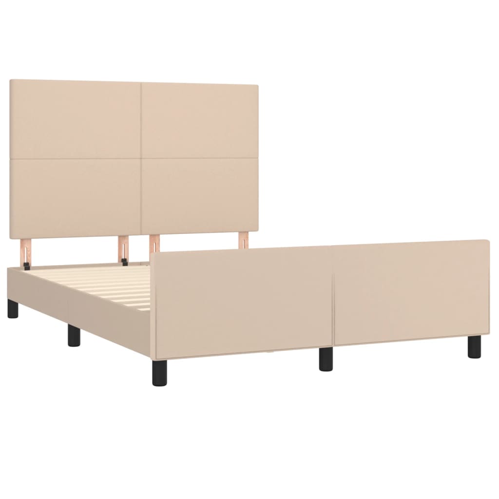 Okvir za krevet s uzglavljem cappuccino 140x190 cm umjetna koža