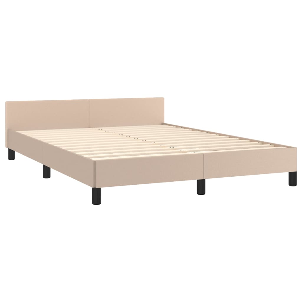 Okvir za krevet s uzglavljem cappuccino 140x190 cm umjetna koža