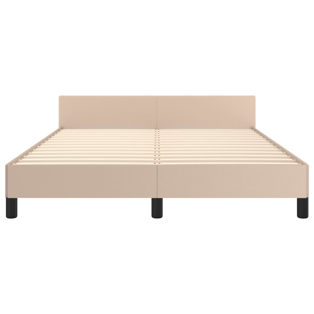 Okvir za krevet s uzglavljem cappuccino 140x190 cm umjetna koža