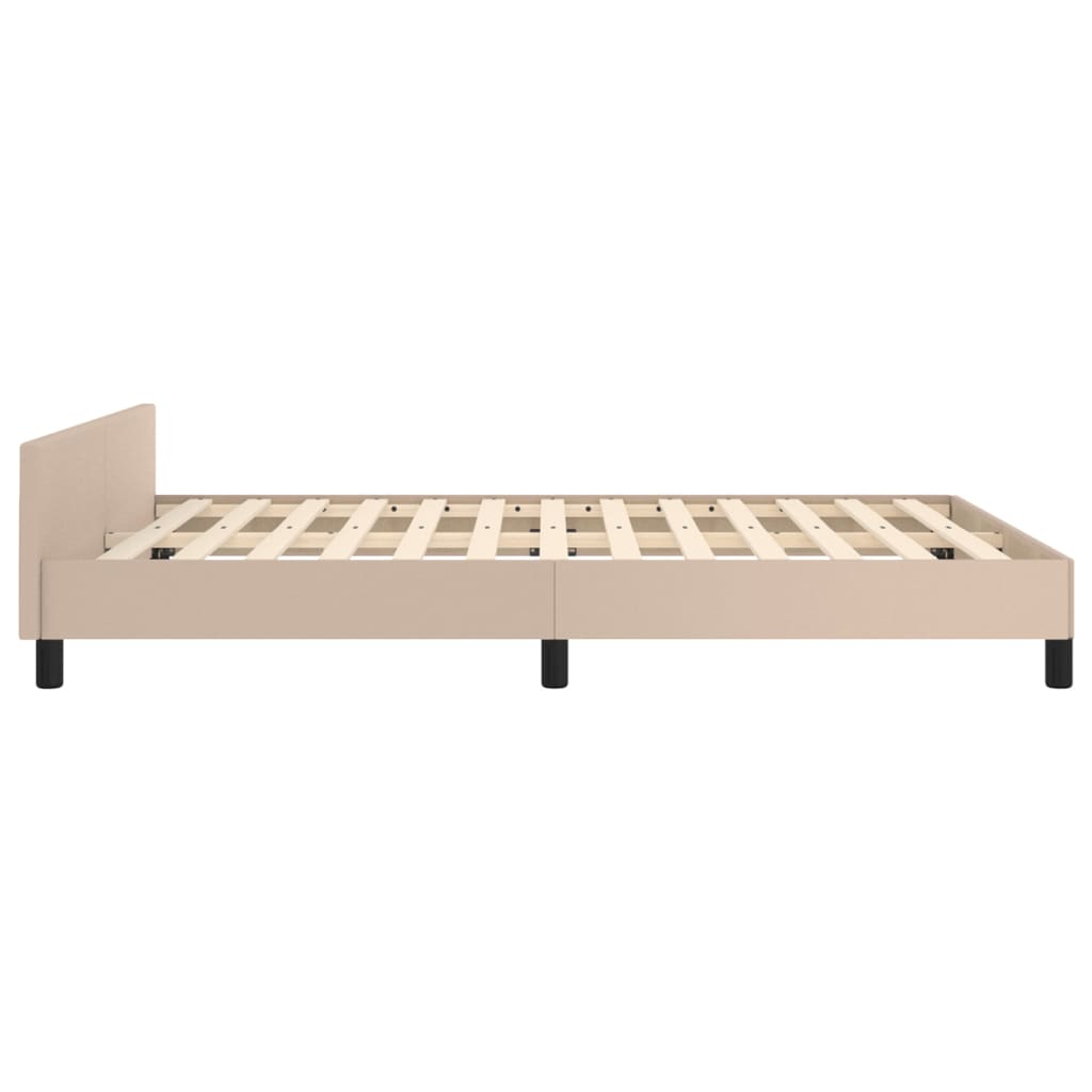 Okvir za krevet s uzglavljem cappuccino 140x190 cm umjetna koža