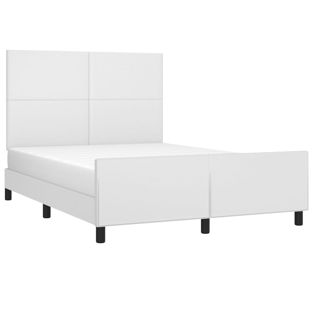 Okvir za krevet s uzglavljem bijeli 140x200 cm od umjetne kože
