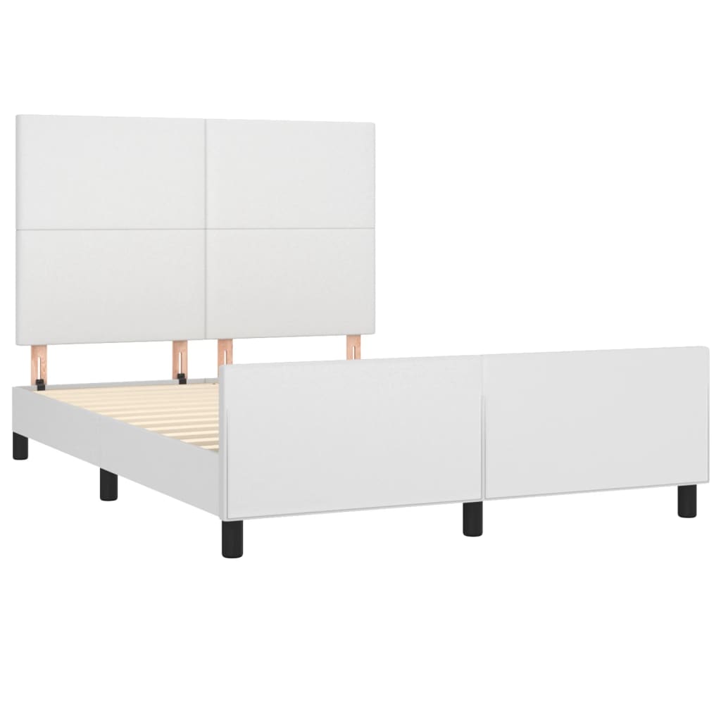 Okvir za krevet s uzglavljem bijeli 140x200 cm od umjetne kože