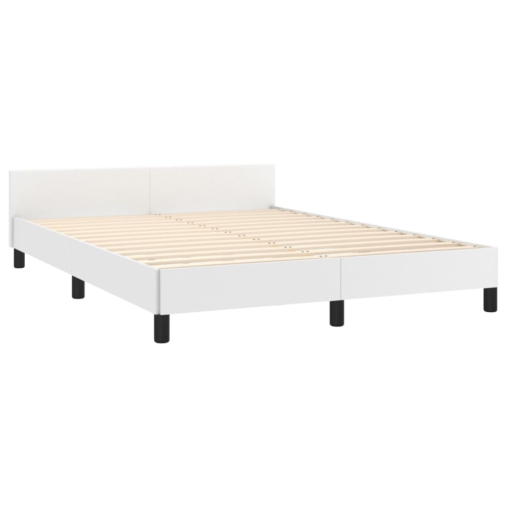 Okvir za krevet s uzglavljem bijeli 140x200 cm od umjetne kože