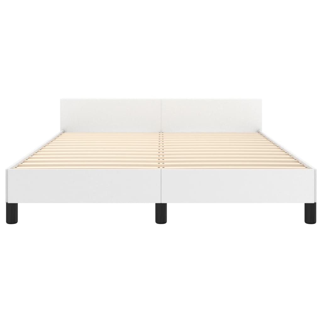 Okvir za krevet s uzglavljem bijeli 140x200 cm od umjetne kože