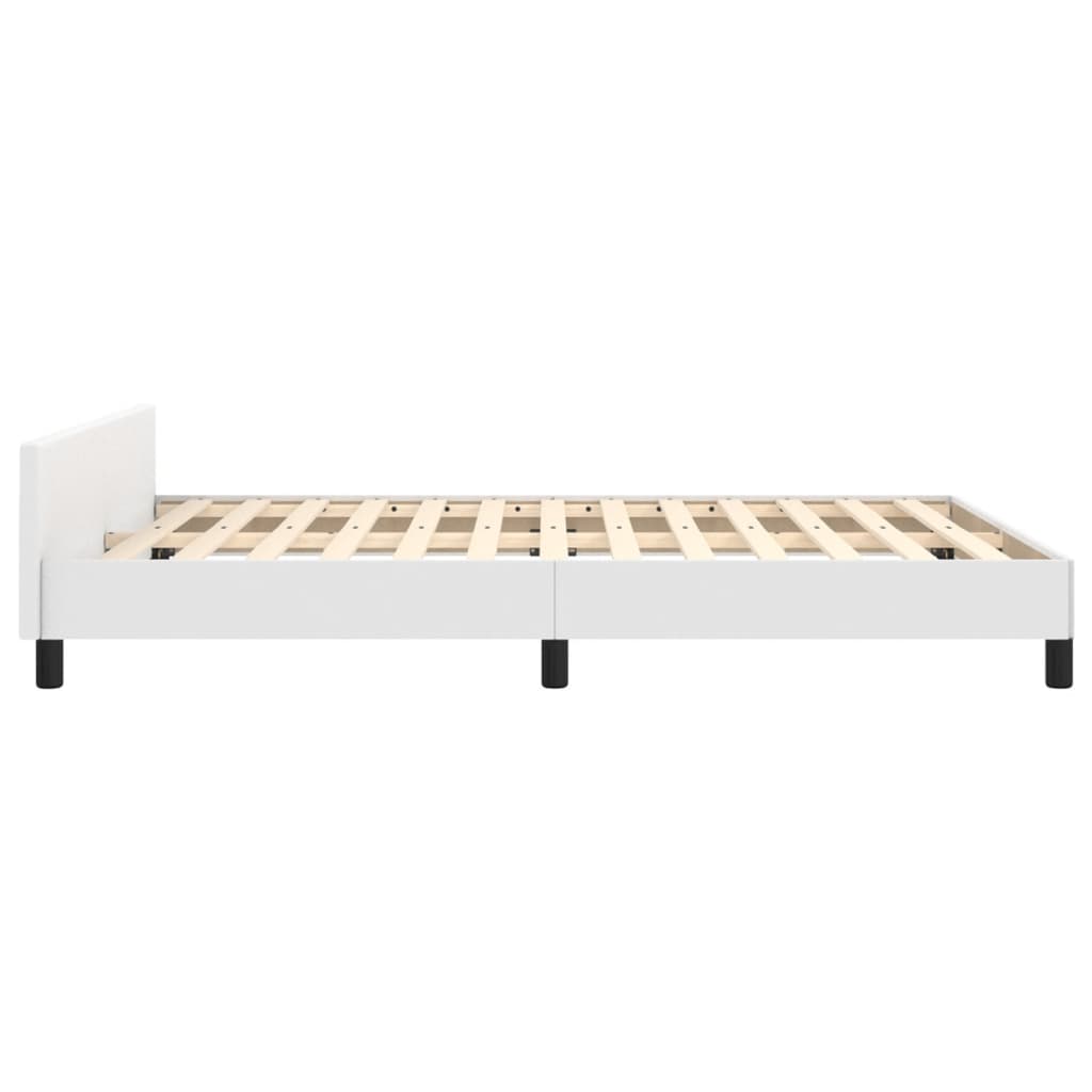 Okvir za krevet s uzglavljem bijeli 140x200 cm od umjetne kože