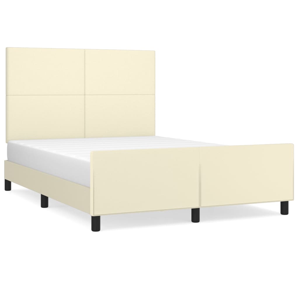 Okvir za krevet s uzglavljem krem 140x200 cm od umjetne kože