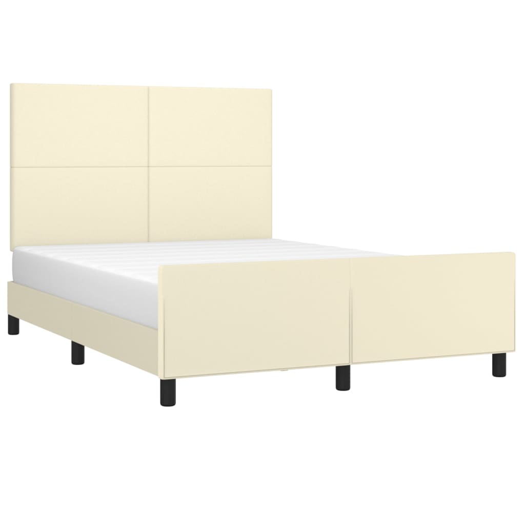 Okvir za krevet s uzglavljem krem 140x200 cm od umjetne kože