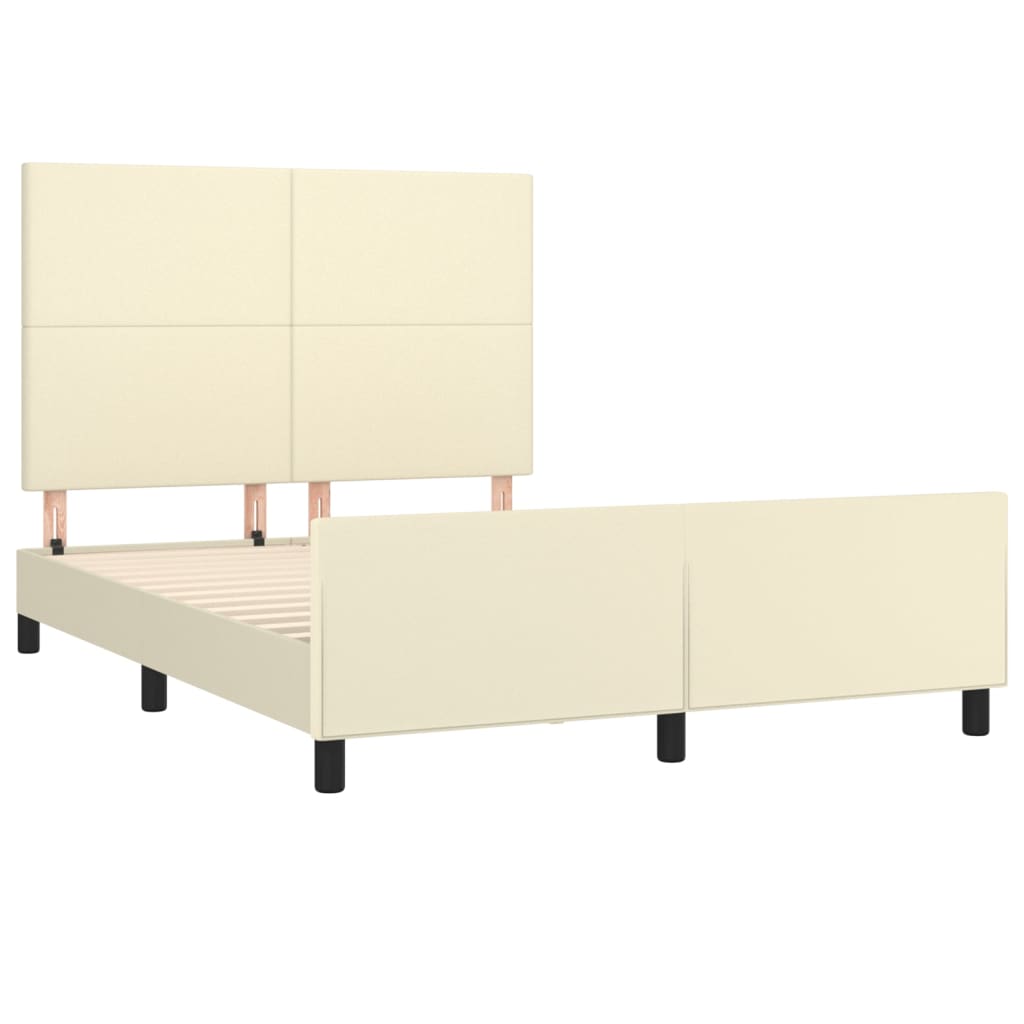 Okvir za krevet s uzglavljem krem 140x200 cm od umjetne kože