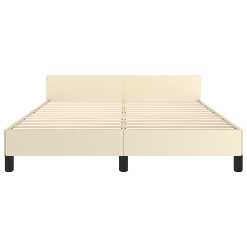 Okvir za krevet s uzglavljem krem 140x200 cm od umjetne kože