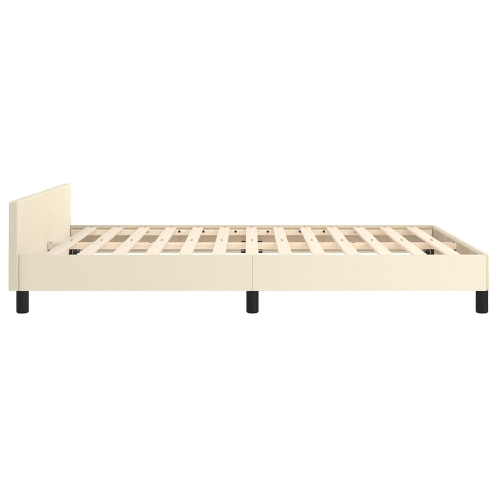 Okvir za krevet s uzglavljem krem 140x200 cm od umjetne kože