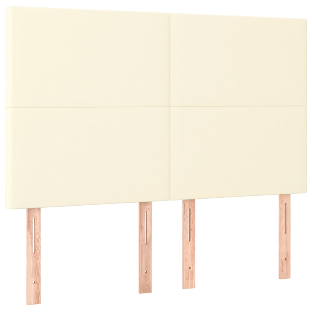 Okvir za krevet s uzglavljem krem 140x200 cm od umjetne kože