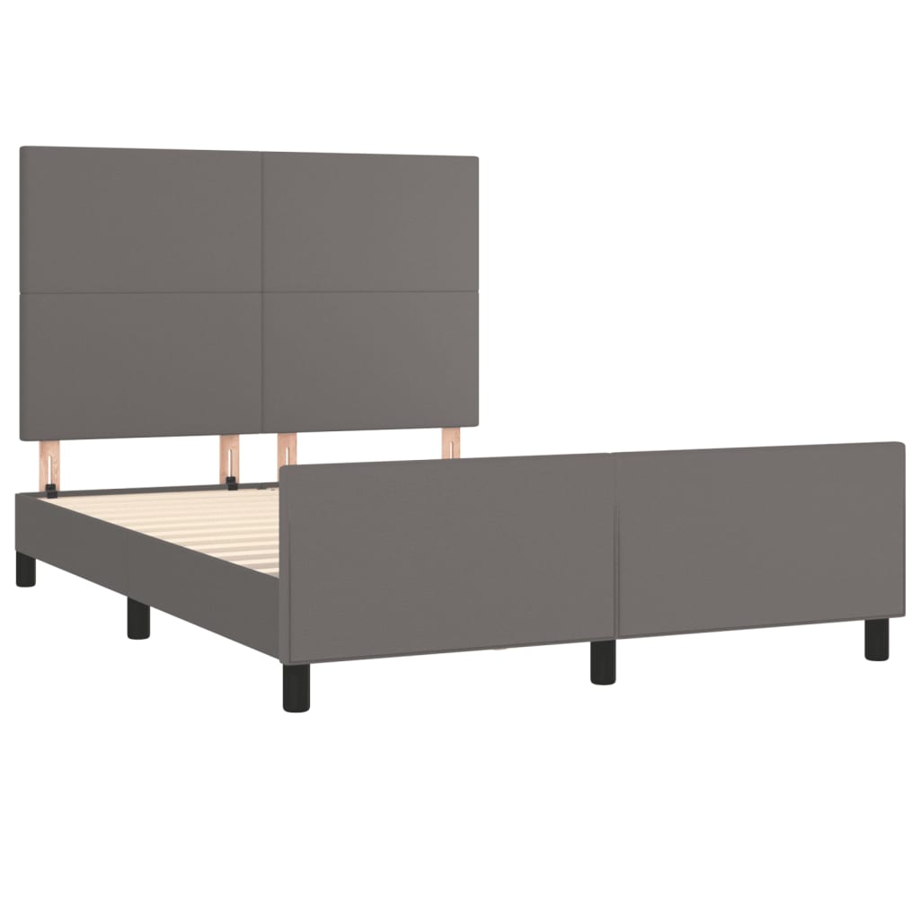 Okvir za krevet s uzglavljem sivi 140x200 cm od umjetne kože
