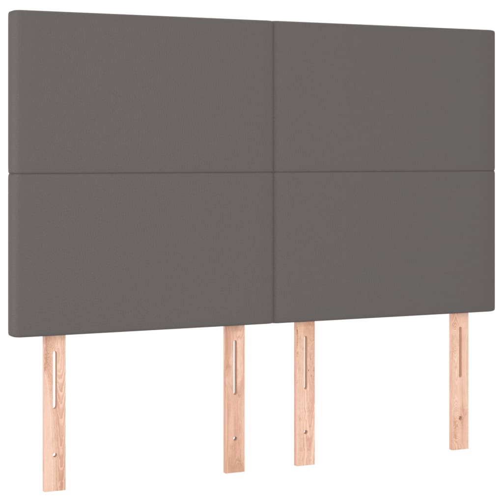 Okvir za krevet s uzglavljem sivi 140x200 cm od umjetne kože