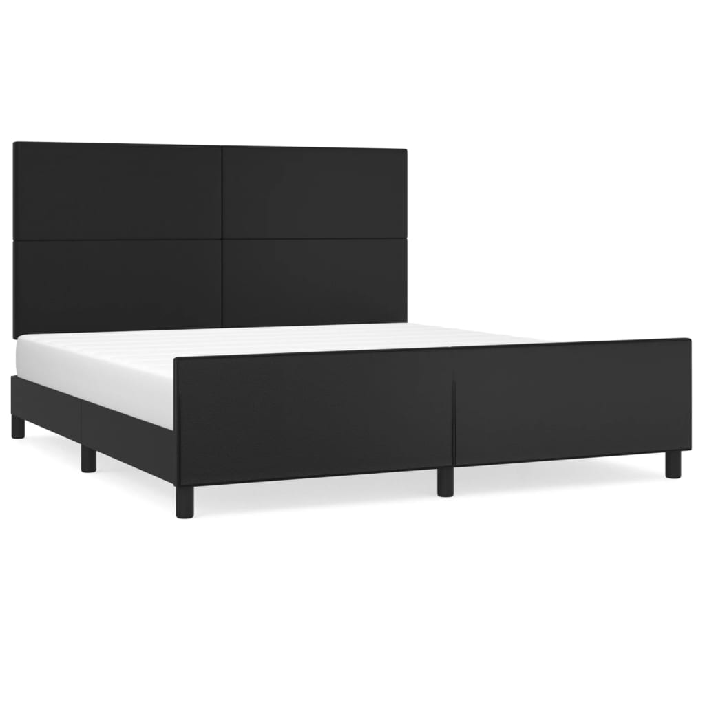Okvir za krevet s uzglavljem crni 180x200 cm od umjetne kože