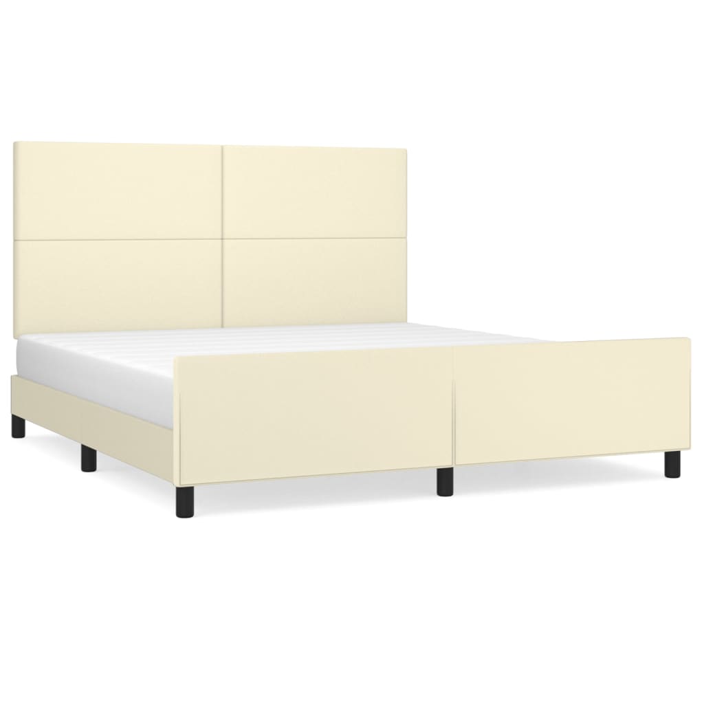 Okvir za krevet s uzglavljem krem 180x200 cm od umjetne kože
