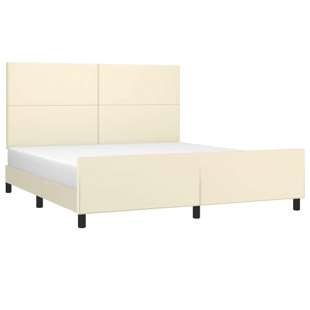 Okvir za krevet s uzglavljem krem 180x200 cm od umjetne kože