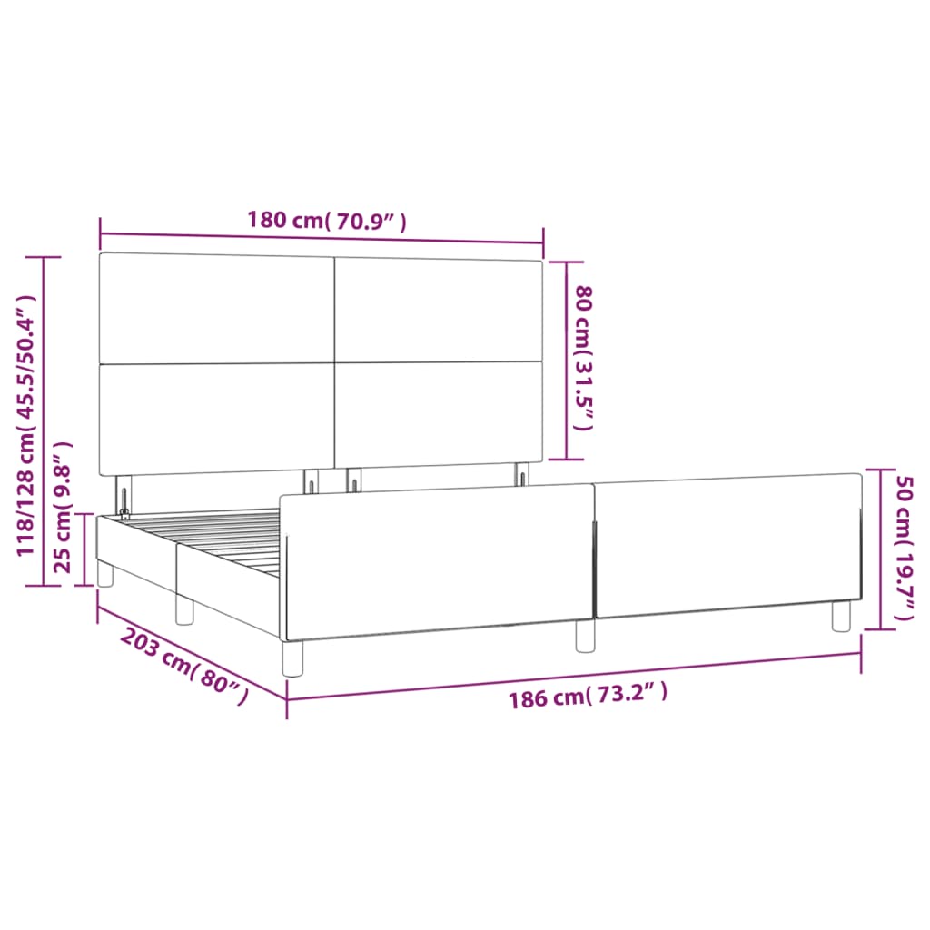 Okvir za krevet s uzglavljem krem 180x200 cm od umjetne kože