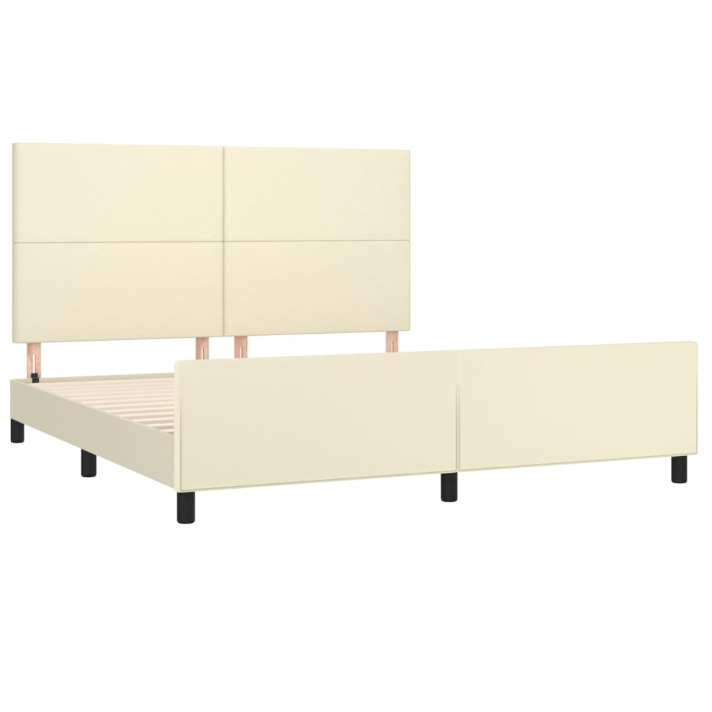 Okvir za krevet s uzglavljem krem 180x200 cm od umjetne kože