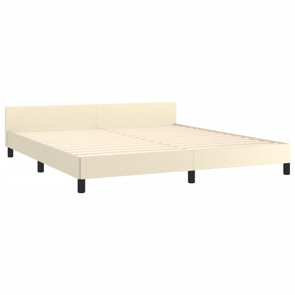 Okvir za krevet s uzglavljem krem 180x200 cm od umjetne kože