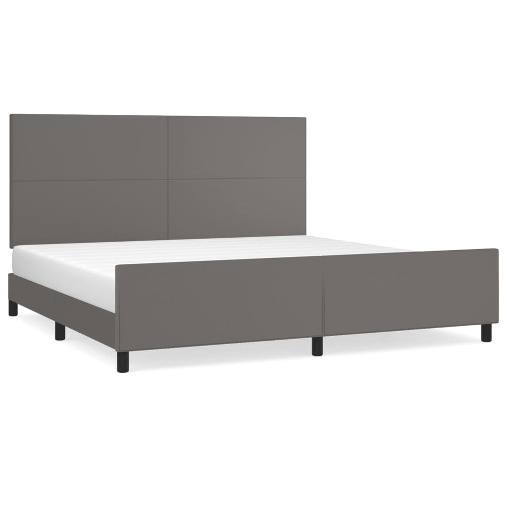 Okvir za krevet s uzglavljem sivi 200x200 cm od umjetne kože