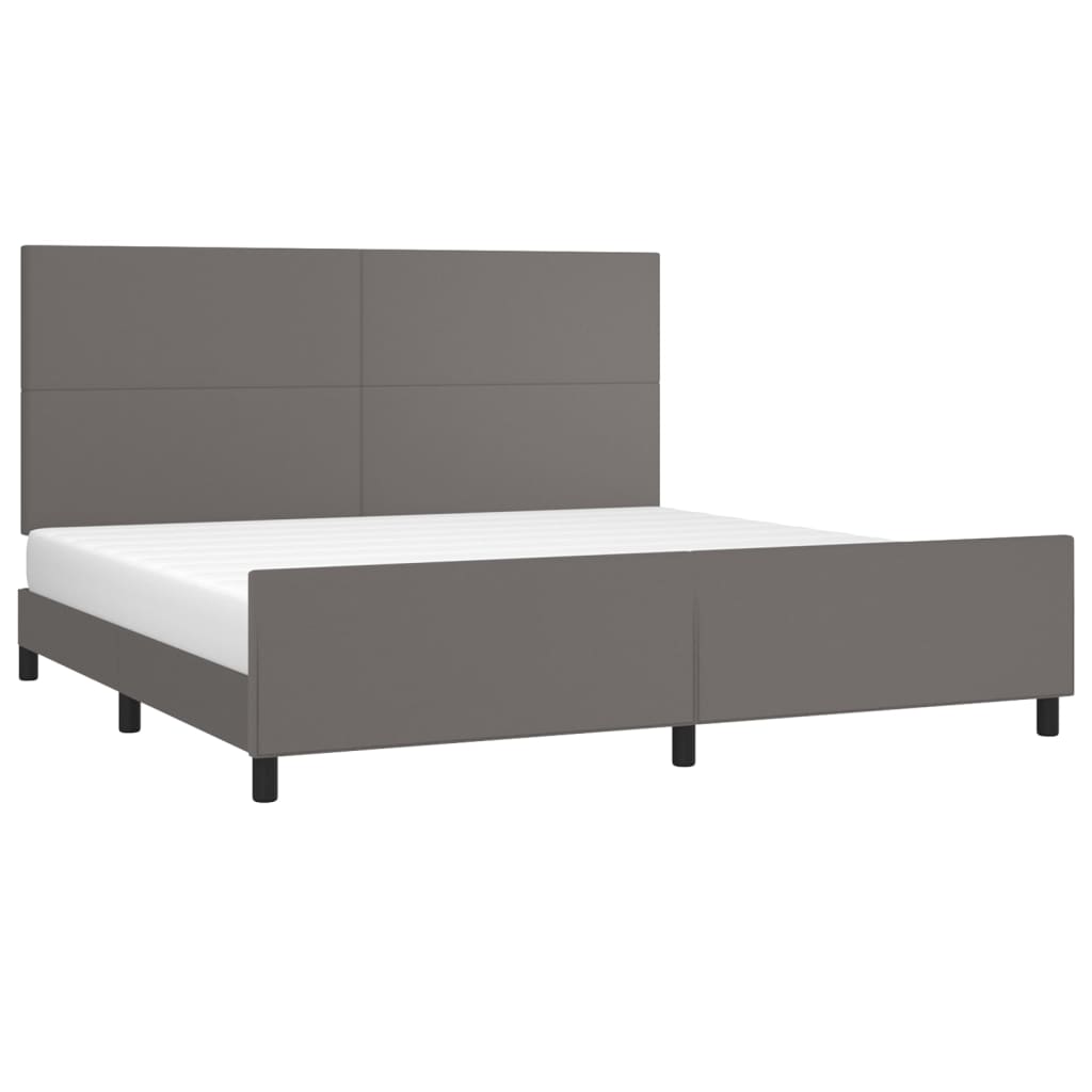 Okvir za krevet s uzglavljem sivi 200x200 cm od umjetne kože