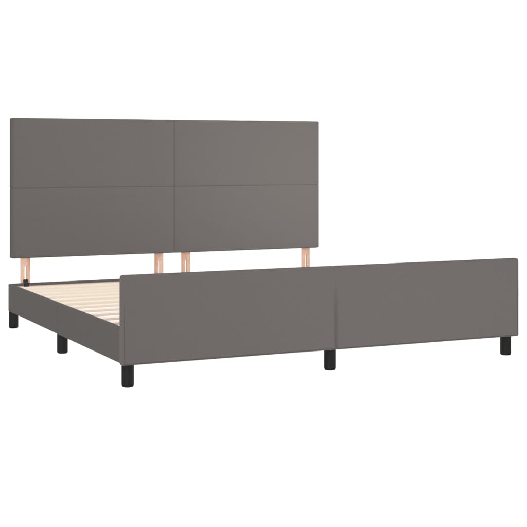 Okvir za krevet s uzglavljem sivi 200x200 cm od umjetne kože
