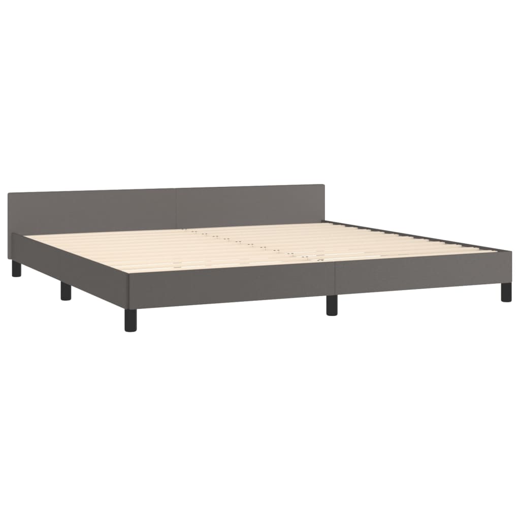 Okvir za krevet s uzglavljem sivi 200x200 cm od umjetne kože
