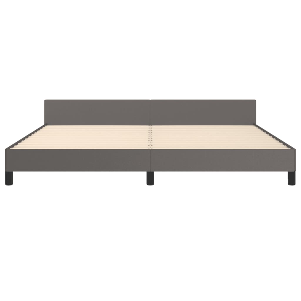 Okvir za krevet s uzglavljem sivi 200x200 cm od umjetne kože