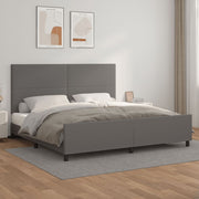 Okvir za krevet s uzglavljem sivi 200x200 cm od umjetne kože