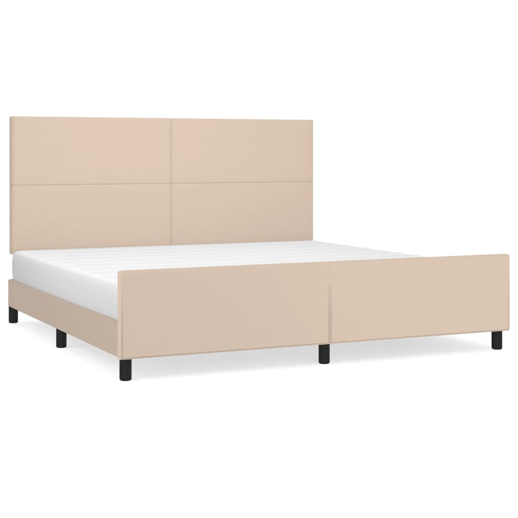 Okvir za krevet s uzglavljem cappuccina 200x200 cm umjetna koža