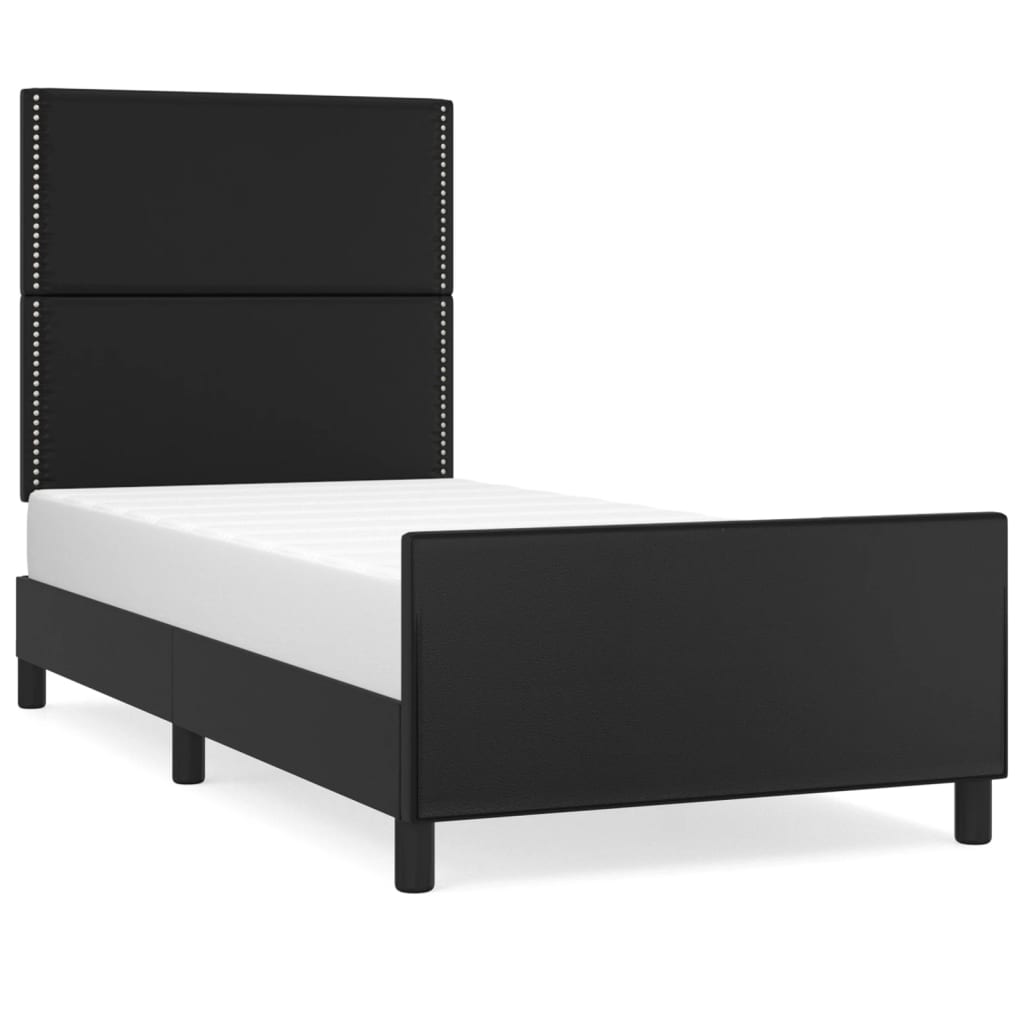Okvir za krevet s uzglavljem crni 100x200 cm od umjetne kože