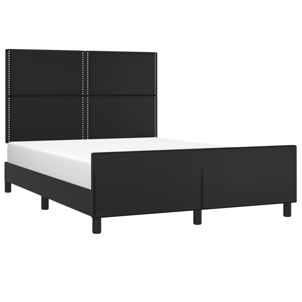 Okvir za krevet s uzglavljem crni 140x200 cm od umjetne kože