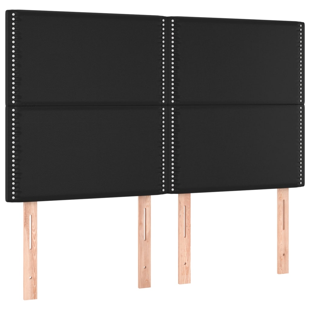 Okvir za krevet s uzglavljem crni 140x200 cm od umjetne kože