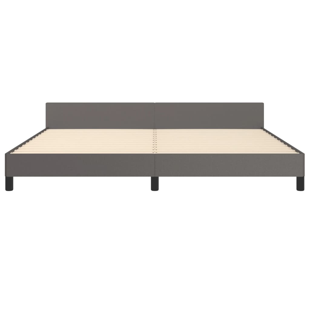 Okvir za krevet s uzglavljem sivi 200x200 cm od umjetne kože