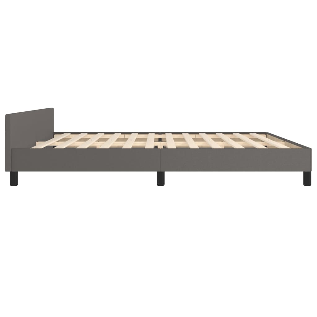Okvir za krevet s uzglavljem sivi 200x200 cm od umjetne kože