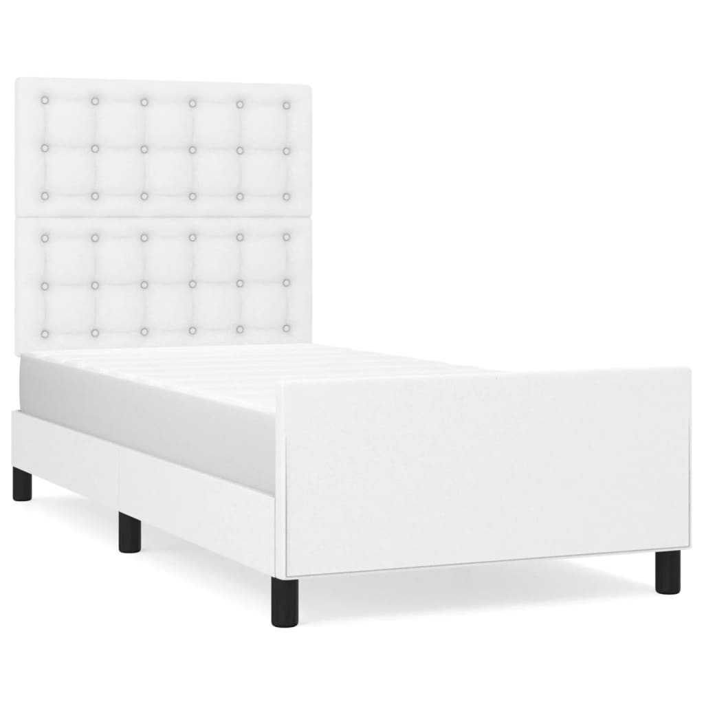 Okvir za krevet s uzglavljem bijeli 80 x 200 cm od umjetne kože