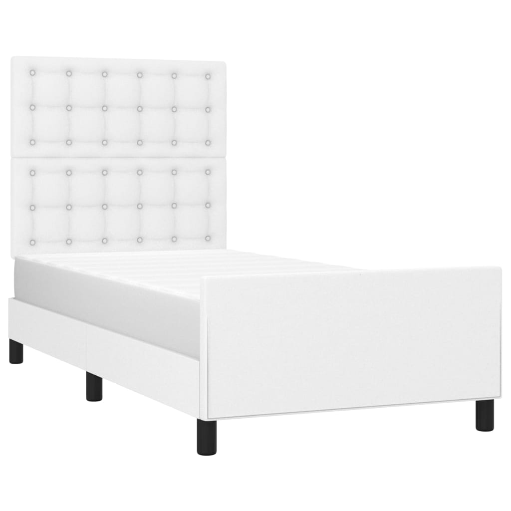 Okvir za krevet s uzglavljem bijeli 80 x 200 cm od umjetne kože