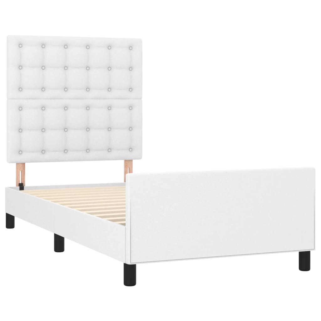 Okvir za krevet s uzglavljem bijeli 80 x 200 cm od umjetne kože